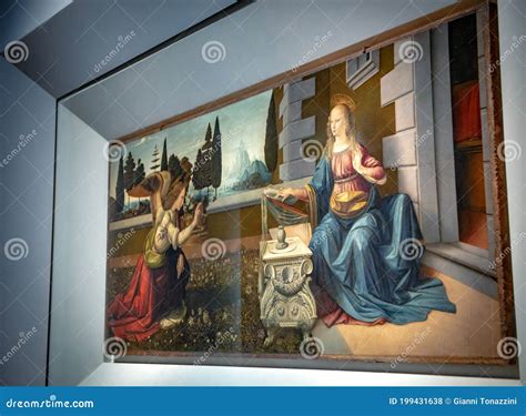 The Annunciation By Leonardo Da Vinci Editorial Photo | CartoonDealer ...
