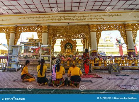 Interior of Buddhist Temple in Myanmar Editorial Image - Image of golden, holy: 147935245