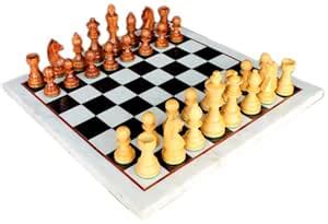 Buy 15" X 15" Collectible Marble Chess Game Board Set Wood Crafted ...