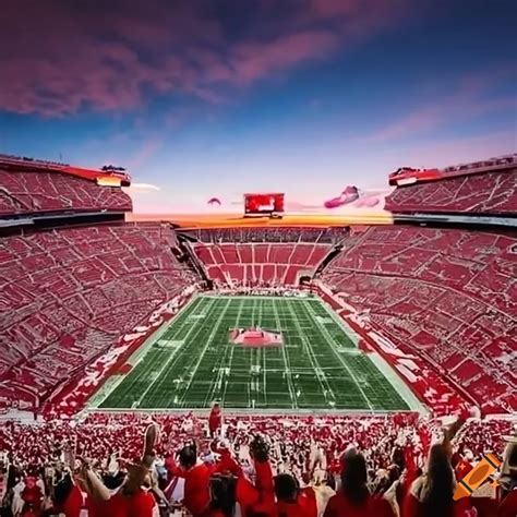 Nebraska football stadium with large capacity on Craiyon