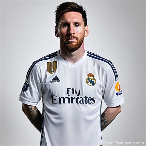 Messi Wearing Real Madrid Jersey | Stable Diffusion Online
