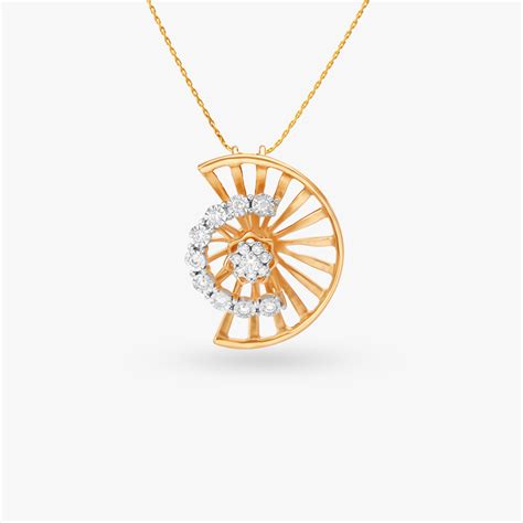 Buy Refined Gold & Diamond Pendant Online | Tanishq