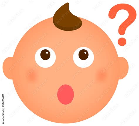 Cartoon baby face emoticon vector illustration / question Stock Vector | Adobe Stock