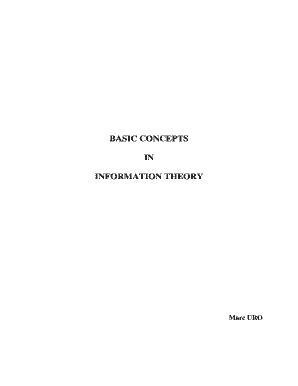 Fillable Online BASIC CONCEPTS IN INFORMATION THEORY Fax Email Print ...
