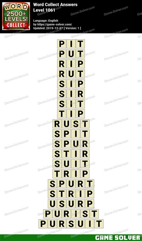 Word Collect Level 1061 Answers • Game Solver