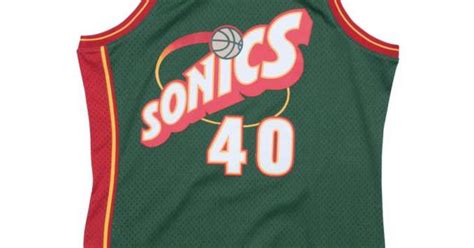 Mitchell & Ness Seattle Supersonics Shawn Kemp - SMJYGS18209-SSUDKGN95 ...