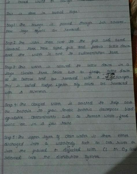 Write notes on.......treat MEnt of sewage water - Brainly.in