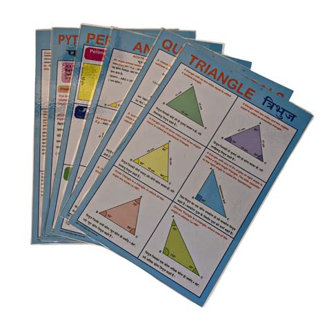 Buy Tini Foam Paper Geometry Math Learning Wall Charts Set Of ...