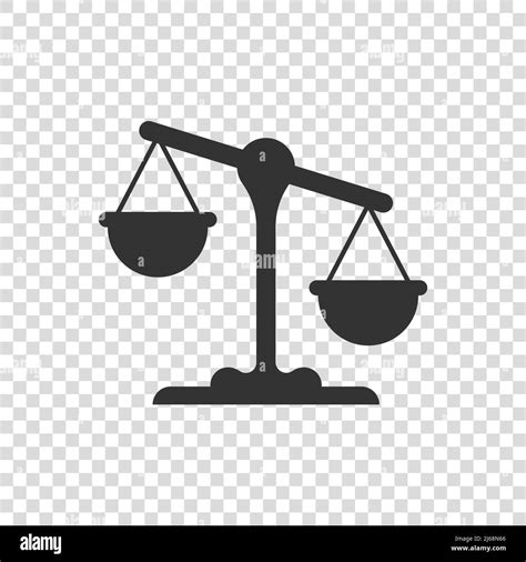 Scales icon in flat style. Libra vector illustration on isolated background. Mass comparison ...