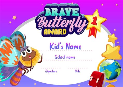 Diploma or certificate template for school kids | Free Vector