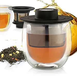 Buy Finum Double Walled Glass with Reusable Filter and Lid 200 Ml ...