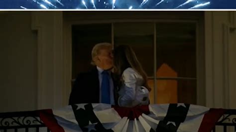 Donald and Melania Trump Kiss at White House on Independence Day