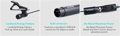 Maono AU-XLR20 XLR Lavalier Collar Microphone, Condenser Clip-on Mic ...