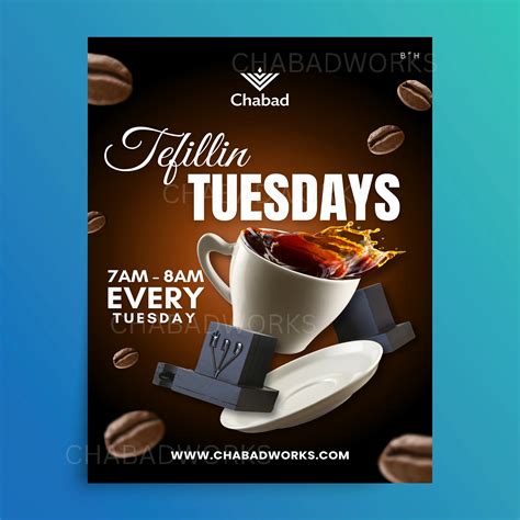 Men’s Tefillin Tuesdays with Coffee Flyer - ChabadWorks Shop
