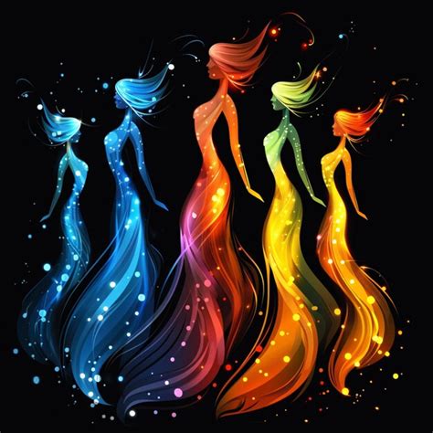 Abstract dance full of colorful light in the dark night | Premium AI ...