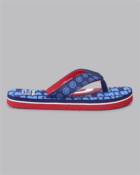 Captain America Printed Navy Blue Flip-Flops For Kids Boys – Kidsville