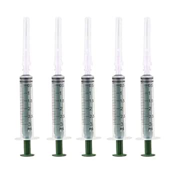 Dr. Tech Syringes with Needles Disposable Sterile Plastic Caps for ...