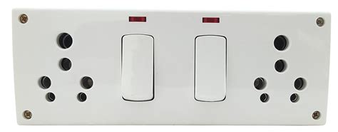 Buy VAD 16 Amp Double Switch and Socket Combined with Indicator ...