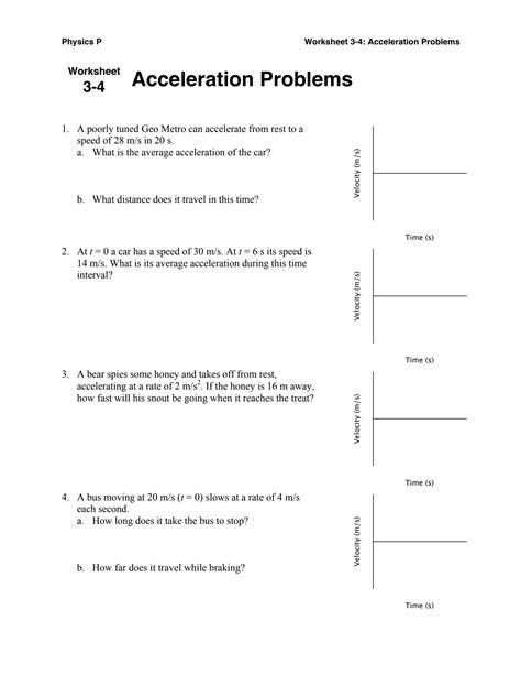 Image result for Acceleration Practice Worksheet