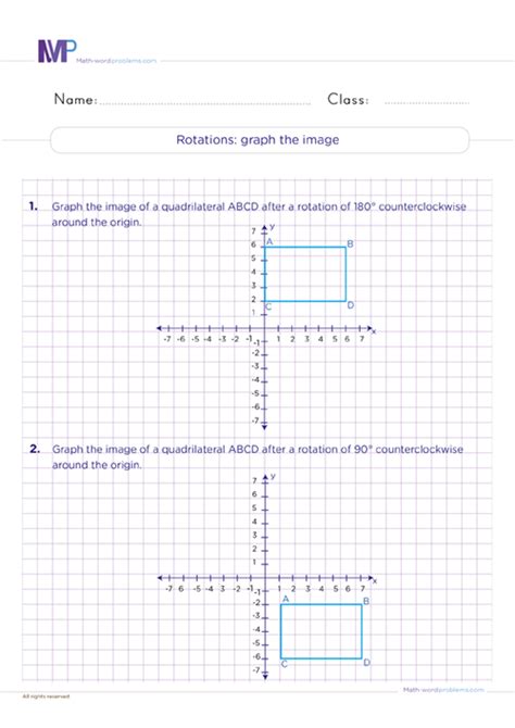 Image result for Rotation Math Graph Worksheet