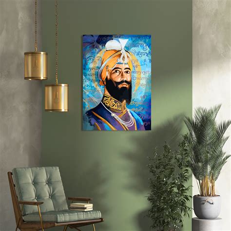 Guru Gobind Singh Ji Canvas Painting - Divine Reflections – Kotart