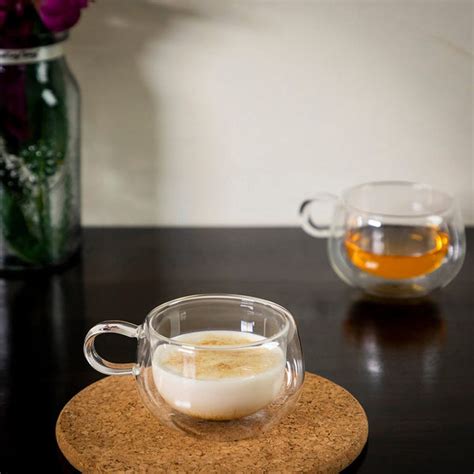 Double Wall Glass Round Mugs (200 ml) (Pack of 4) – EZ Life