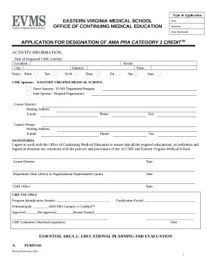 APPLICATION FOR DESIGNATION OF AMA PRA CATEGORY 1 CREDITTM Doc Template ...