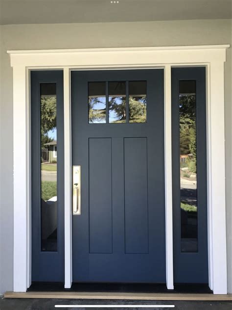 Blue Front Door with Sidelights