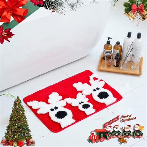 Amazon.com: Whoohoohome Reindeer Christmas Bathroom Rug - Xmas Cute ...