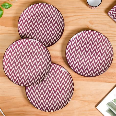 Oscilla Ceramic Dinner Plate Set of 4 Purple 11 Inch Online - Premium ...
