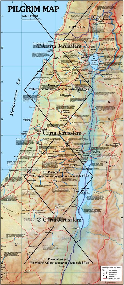 Pilgrim's Map Of The Holyland - Biblewhere