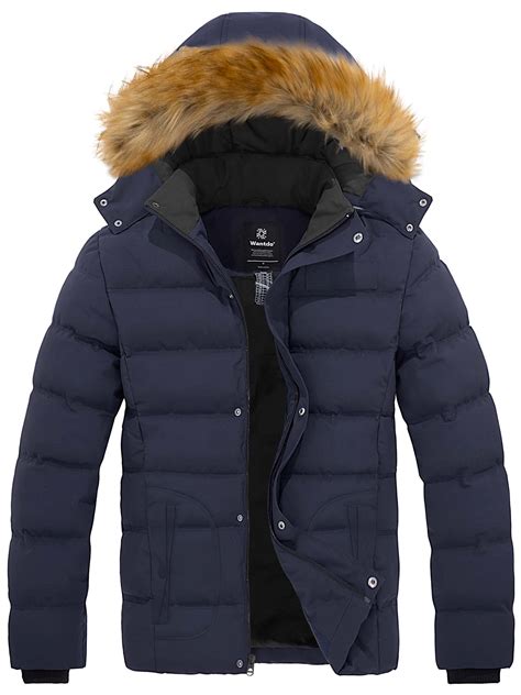 Wantdo Men's Puffer Jacket Winter Puffer Coat Warm Outwear Jacket with ...