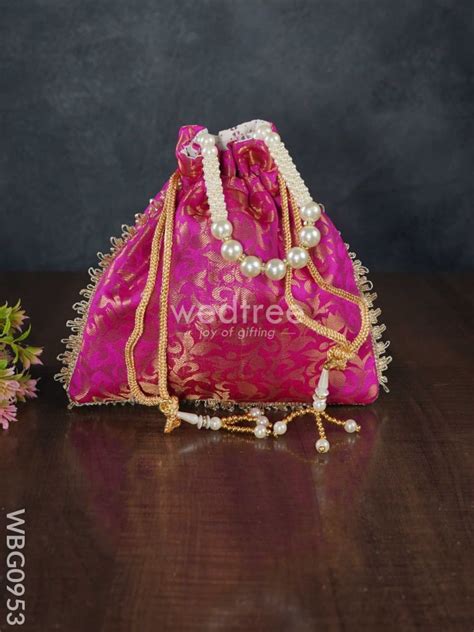 Raw Silk Potli Bag - WBG0953 – Wedtree