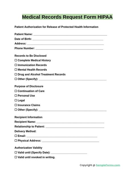 Image result for Medical Records Request Form