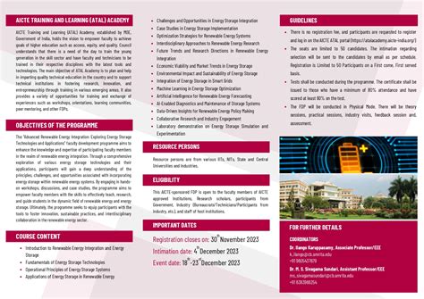 Energy Storage Systems(ESS-2023)-Faculty Development Program | Intranet ...