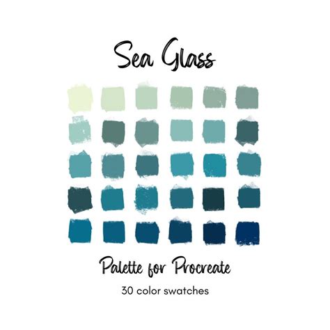 Sea Glass Color Palette, Color Palette for Procreate, Digital Art ...