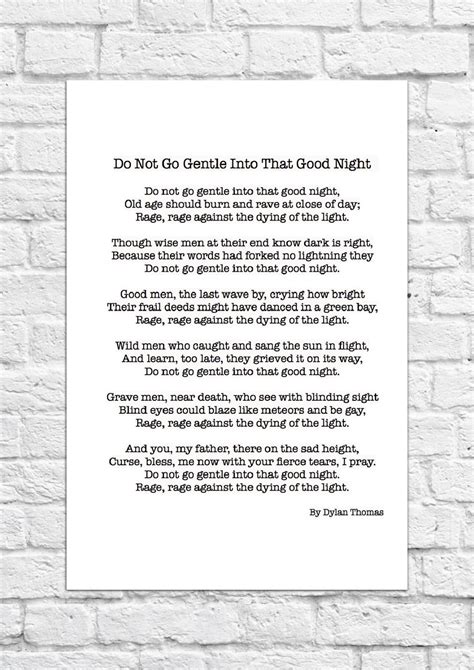 Do Not Go Gentle Dylan Thomas