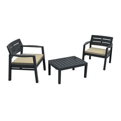 Baštenski set Lombok Crni sa jastucima 49047 | Volim svoj dom