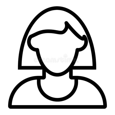 Icône Courte De Coiffure, Visage De Femmes De Logo Illustration de ...