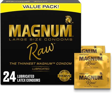 Trojan Magnum Raw Large Size Condoms - 24 Count: Buy Online at Best ...