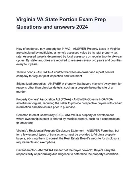 Virginia State inspection test Questions with correct answers - Stuvia US