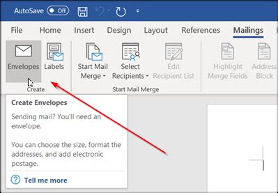 Image result for Create Envelopes Word 2010