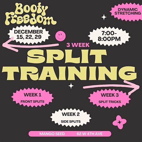 SPLIT TRAINING II - SIDE SPLITS, Mango Seed, Vancouver, 22 December ...