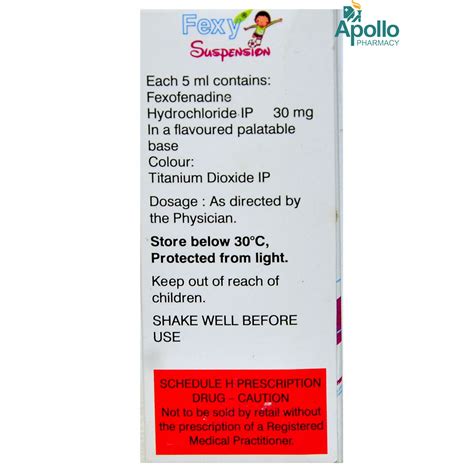 Fexy Oral Suspension 60 ml Price, Uses, Side Effects, Composition ...