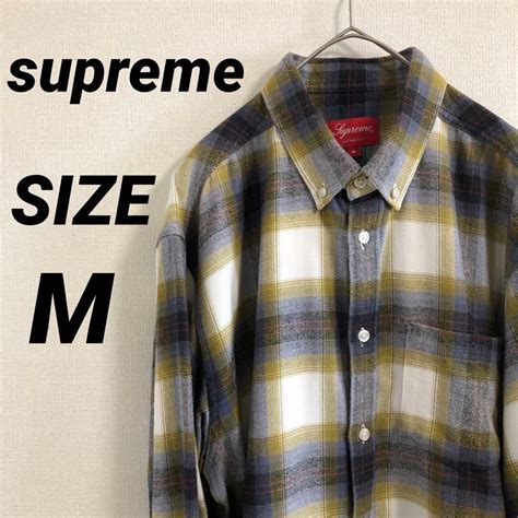 シャツ supreme brushed plaid flannel shirts M