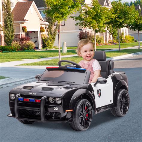Buy Outdoor Ride-On Police Car, 12V Kids Battery Powered Electric SUV ...