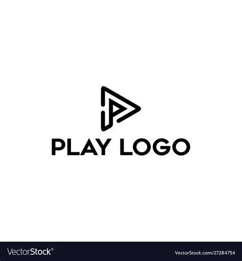 P play logo design inspiration Royalty Free Vector Image