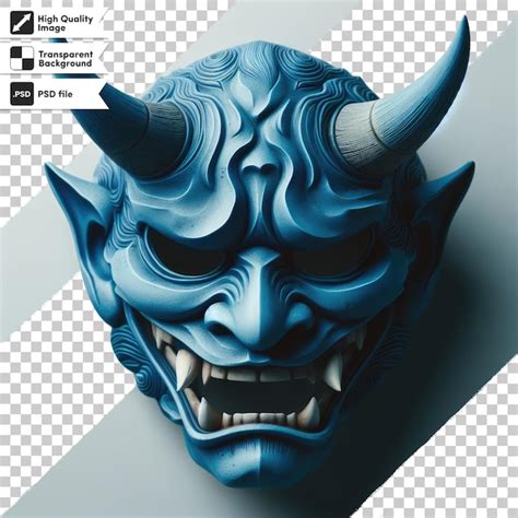 Premium PSD | Psd japanese mythology oni devil samurai mask on ...