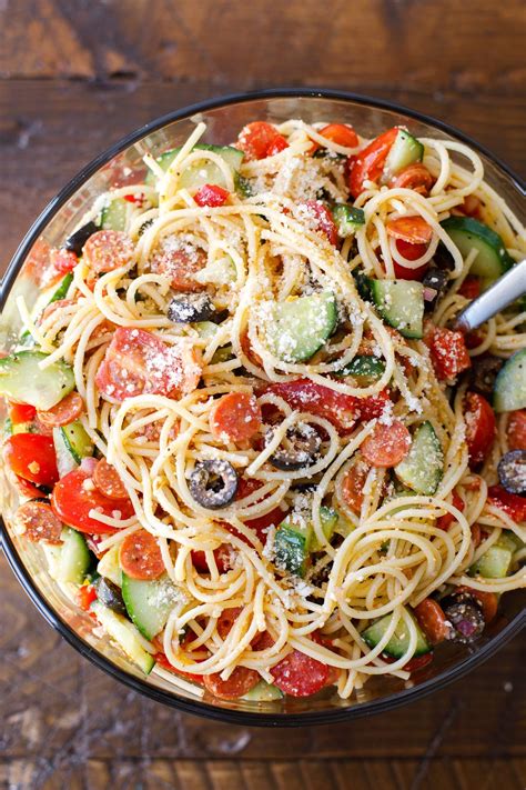 Easy Italian Spaghetti Salad Recipe