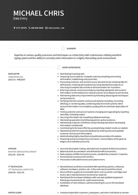 Image result for Sample Resume for Data Entry